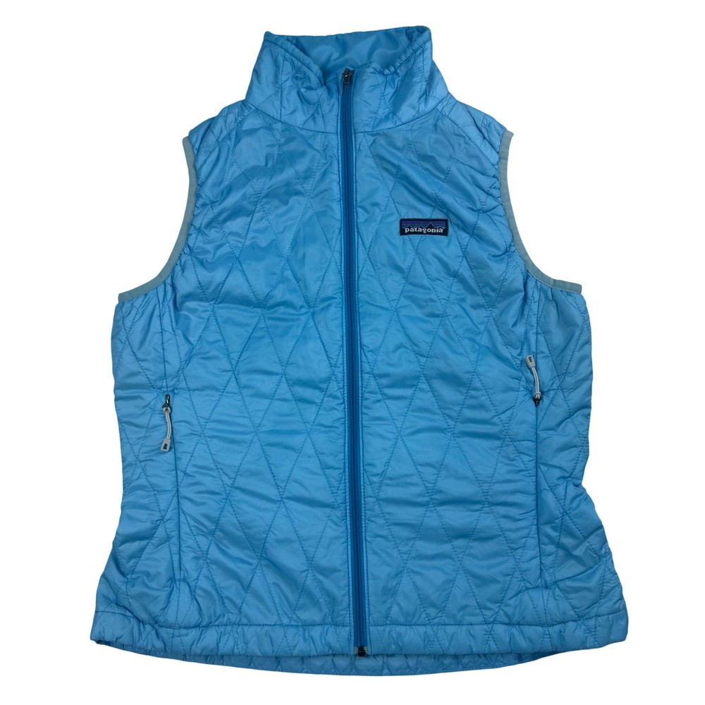 Patagonia Nano Puff Vest Womens Small Blue Quilted Insulated Full Zip Puffer S - Picture 1 of 8